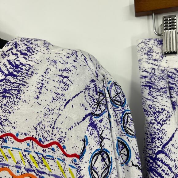 Vintage Ali Miles Short Sleeve Blouse & Pants Set TieDye 80's USA Made Women 12 - Picture 14 of 14